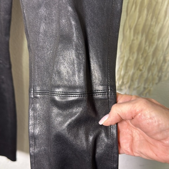 J Brand Black 100% Lamb Leather Pull On High Rise Skinny Pant Legging M - Picture 8 of 10